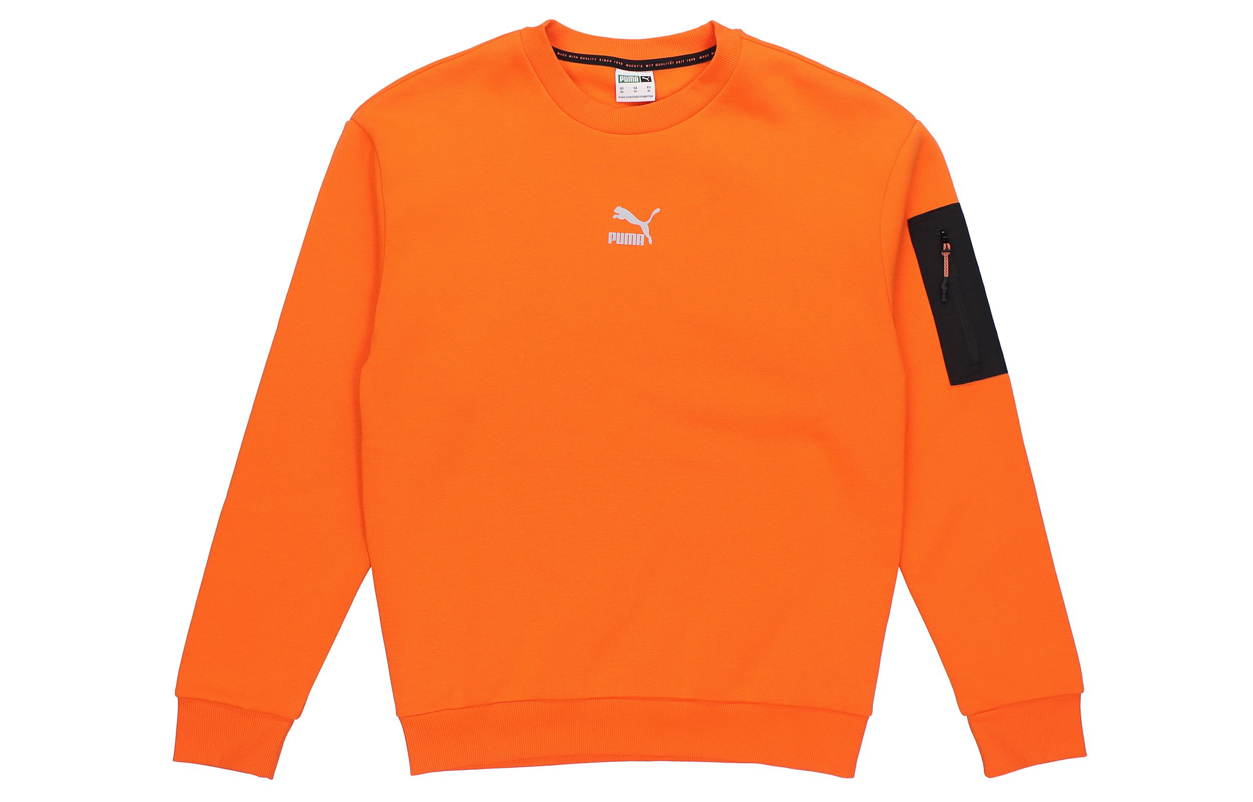 PUMA Casual Loose Sweatshirts Men s Flame Orange Crew Neck Thickened Regular 530291-23 XL