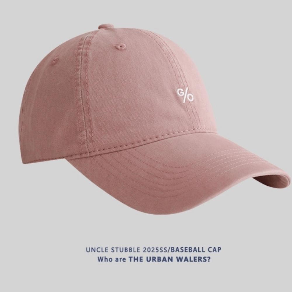 

Casual Adjustable Sun Hats Cotton Breathable Baseball Cap Solid Color Embroidered Design Peaked Cap for Spring Summer Season рожевий