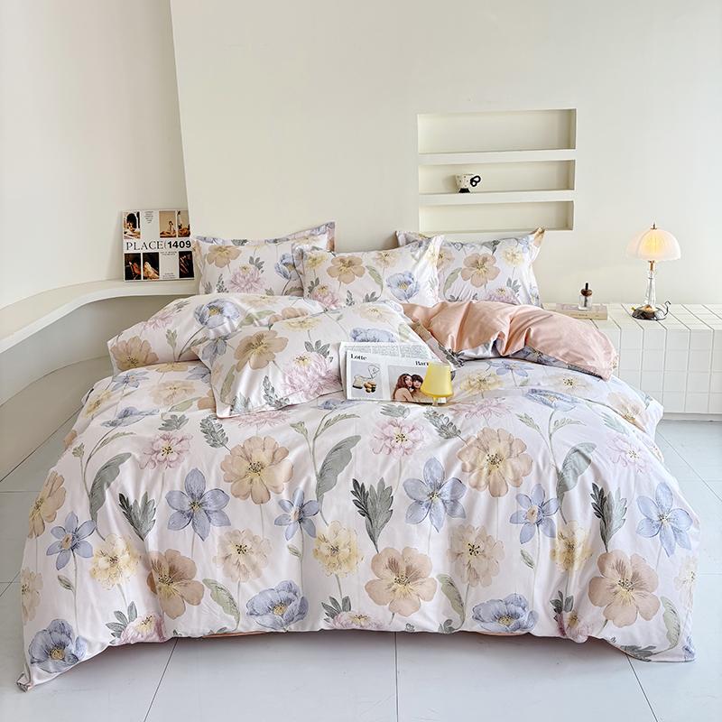 100% Cotton Printed Duvet Cover Set 3PC Soft Skin Friendly Bedding With One Quilt Cover And Two Pillowcases