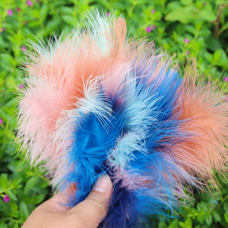 50Pcsdiy Color Feather Full Fleece Turkey Feather Clothing Antique Headdress Pet Toy Handicraft Decoration