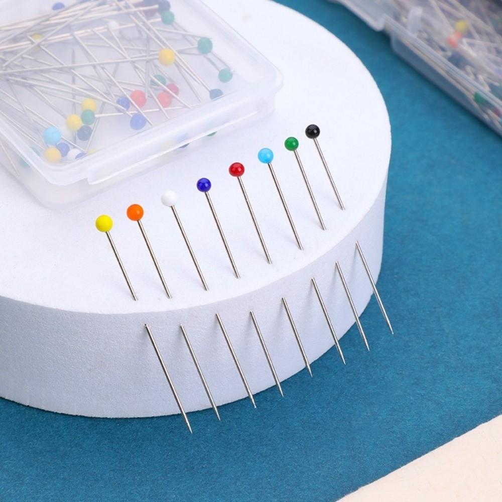 600PCS/BOX Round Head Pearlized Ball Head Pins Multicolor Sewing Pins Quilting Pins  Dressmaking