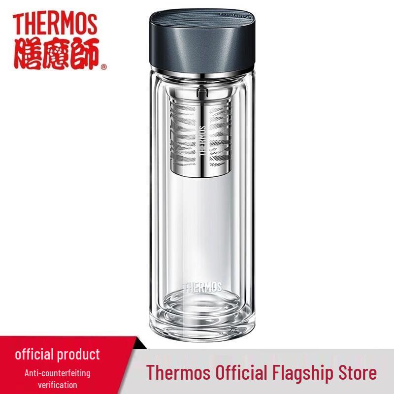THERMOS Double-Layer Heat-Resistant Glass Tea Cup