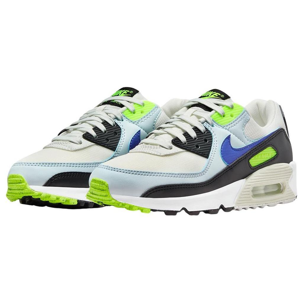 Nike Air Max 90 White Blue Tint Volt Women Sneakers Summit-White Racer-Blue DH8010-102