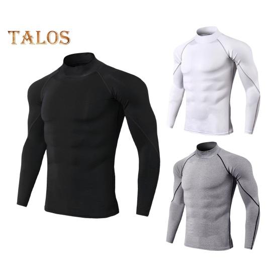Pánské sportovní top 3D Slim Fit High Elasticity Stojací límec Rychleschnoucí Dlouhé rukávy Slim Fit Kompresní Tričko Tvarování postavy Gym Běh Basketbal