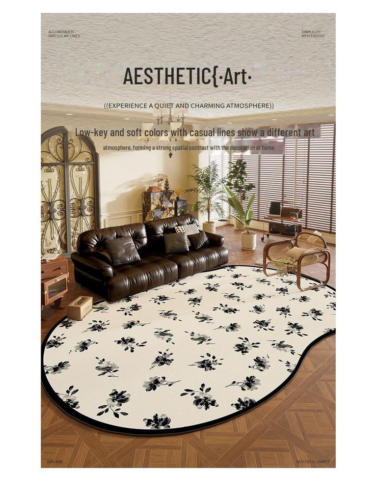 French Irregular Loop Velvet Carpet: Dirt-Resistant, Easy Care, Waterproof—Perfect for Living Room, Bedroom, and Under Coffee Table or Sofa.