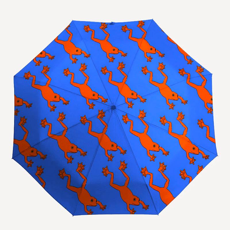 

1pc Frog Pattern Auto-Fold Umbrella with One-Touch Open/Close - 8 Reinforced Ribs for Windproof Stability, yy251118202