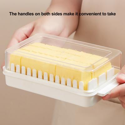 Butter Keeper Butter Stick Holder with Transparent Lid Butter Dish for Refrigerator BPA-Free Butter Storage Rack for Cheese Margarine