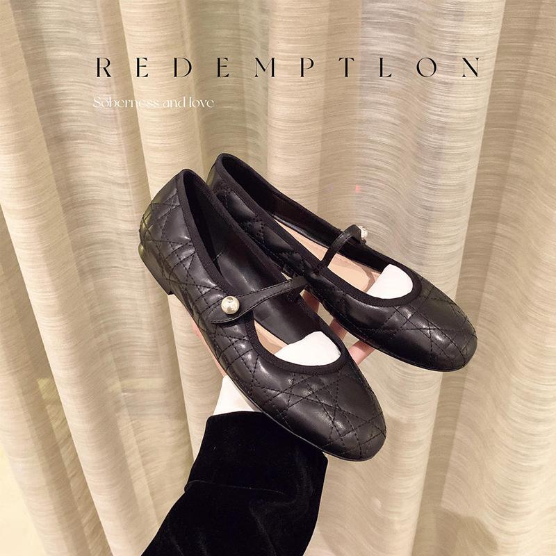 

Мисси~ Темпераментная мягкая кожа ромбовидная жемчужная пряжка туфли на плоской подошве женские туфли Мэри Джейн 40