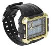 Men S Electronic Watch Night Light Waterproof Large Dial Dual Time Digital Sports WatchBlack Gold