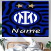 Personalized Inter Milan Background Tapestry,Custom Name Birthday Party,Multifunctional Wall Decoration for Home Decor,Various Occasions