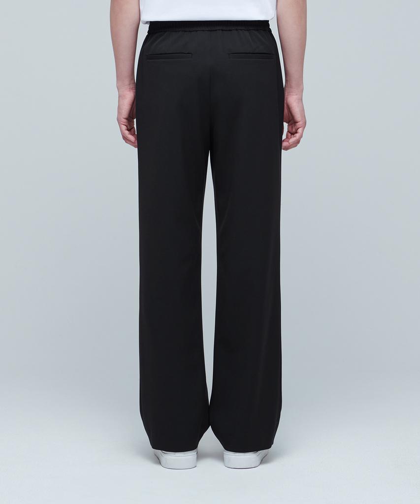 MUSINSA STANDARD Genderless Wide Elastic Waist Slacks [Black]