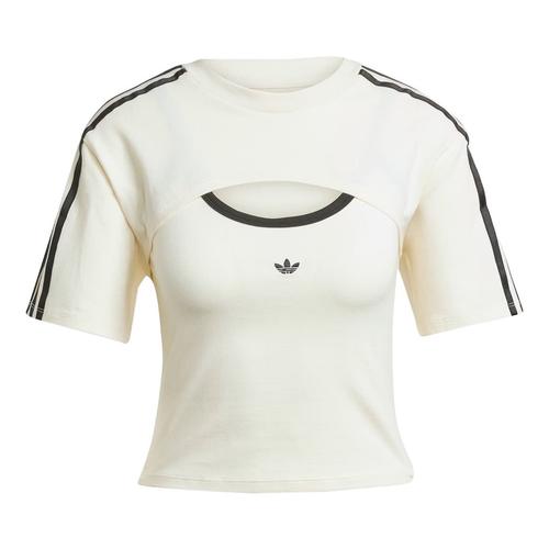 adidas Originals Cali Tee Drop Shoulder Sleeve T Shirt Women s Ivory/BlackJJ3090 S белый