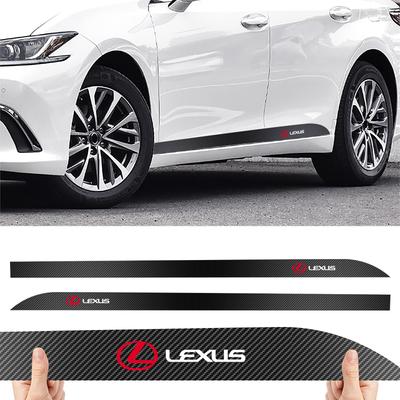 2pcs/set Car Door Side Skirt Sill Stripe Carbon Decals Accessories for ES300 RX330 RX300 GS300 IS250 IS200 CT200h NX RX