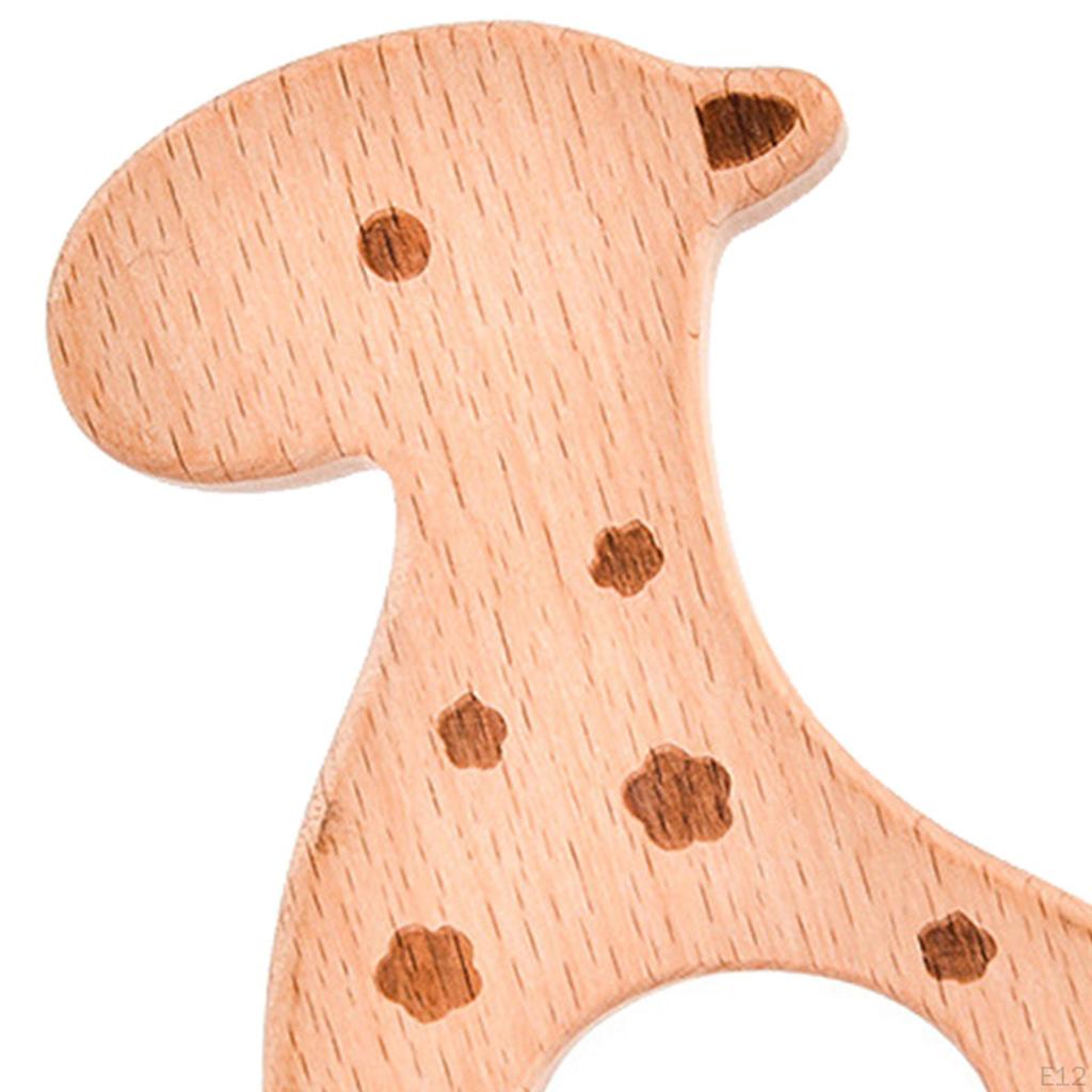 Baby Beech Teething Toys Rings Cute Whale Elephant Animal Puzzle Chew Toy