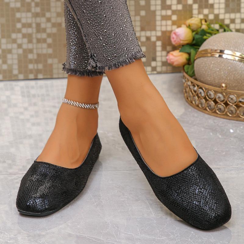 Flat Square-toe Retro Flat Large-size Single Shoes