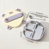 3/4 Grid Portable Square Lunch Container With Cutlery Capybara 304 Stainless Steel Divided Lunch Box For Kids Student Heatable