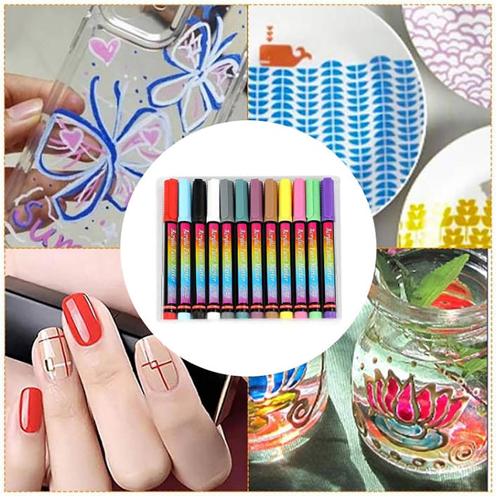 

12,color Soft Pen Set 3D Nail Polish Pen Point Acrylic Paint Pen Gou Xianbi Painting Pen Design Nail DIY Decoration Containing Liquid 5ml One Size