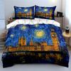Starry Night London Set Perfect For Home Decor. Kid'S And Adults' Bedroom, Exquisite Three-Piece Bedding Set Gift