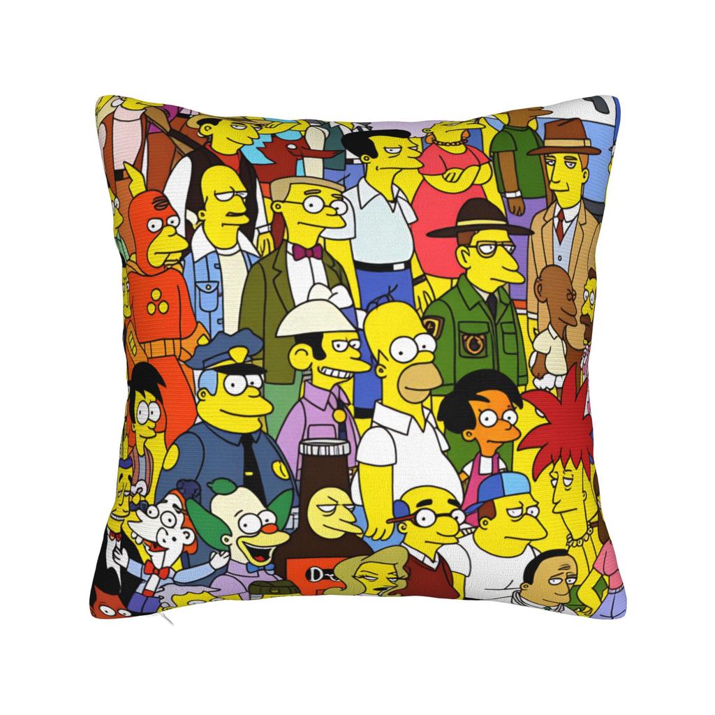 Funny Cartoon S-Simpsons Family Portrait Pillow Case Comfy Pillow Cover For Chair Sofa Home Decor Fashion Cushion Cover