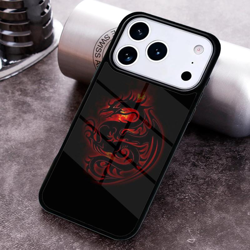 Red Dragon Soft Phone Case for iPhone 17 16 15 Pro Max Air 14 13 12 11 Plus Shockproof Capa Cover