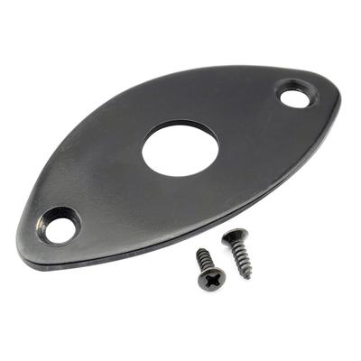 Musiclily Pro Eye Steel Jack Plate for Curved Electric Guitars and Black Cat's Basses,