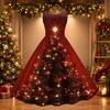 Women's Casual Retro Christmas Print Round Neck Dress, Stylish Holiday Party Outfit