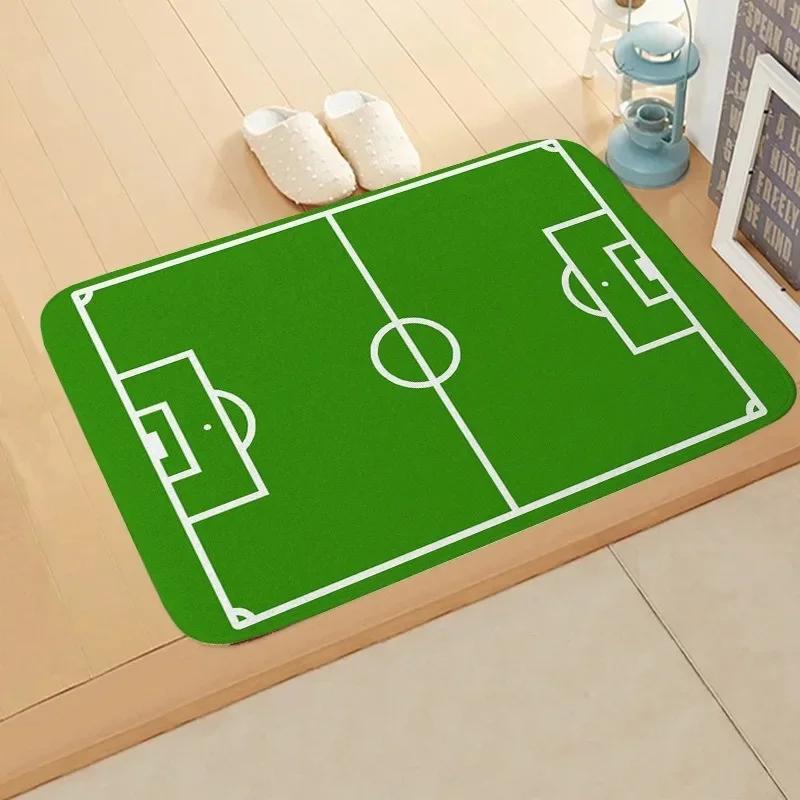 Football Field Fixed Facecloth Floor Mats Machine Washable Doorway Living Room Rugs Bedroom Playful Area Non-slip Carpets