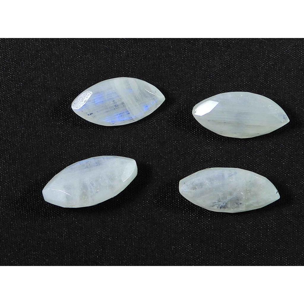 9X18MM Natürlicher Regenbogenmondstein Markise Facettiert Lose Edelsteine 4 Stück Los RML-981
