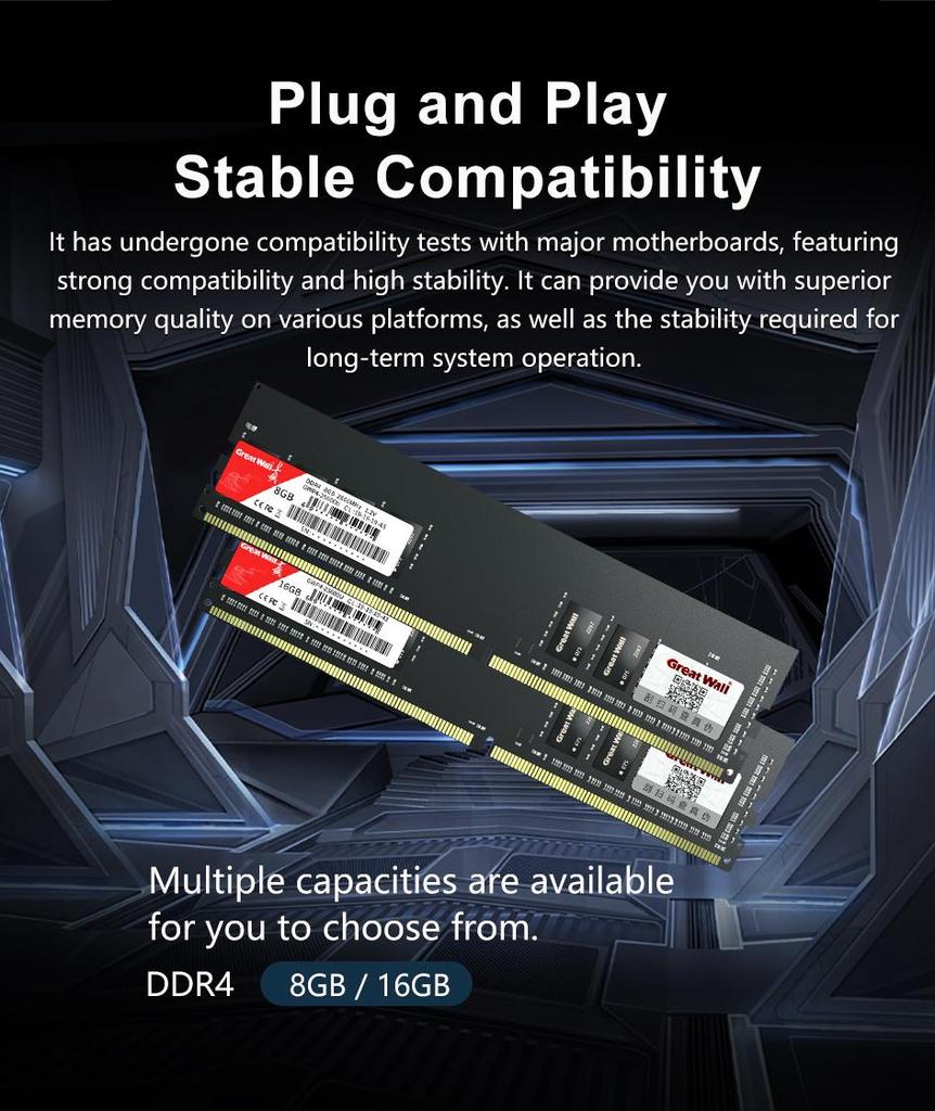 Module mémoire Great Wall GWP4 DDR4 2666MHz 8GB/16GB module mémoire de bureau