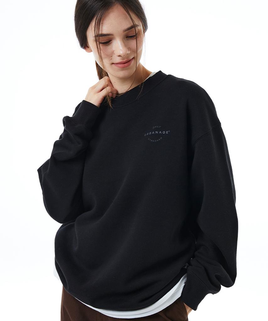 URBANAGE Daily Standard Oversized Brushed Sweatshirt Black