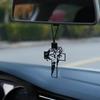 Rear View Mirror Accessories - Car Hanging Accessories - Car Pendant, Charm Ornaments - Swinging Ornaments, Cross Hanger - Black Jesus Christ