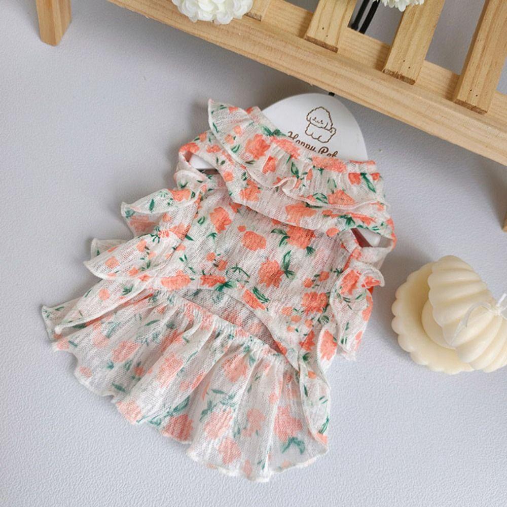 Breathable Female Puppy Dress Sweet Pet Princess Dress Dog Layered Dress  for Small Dog Cat