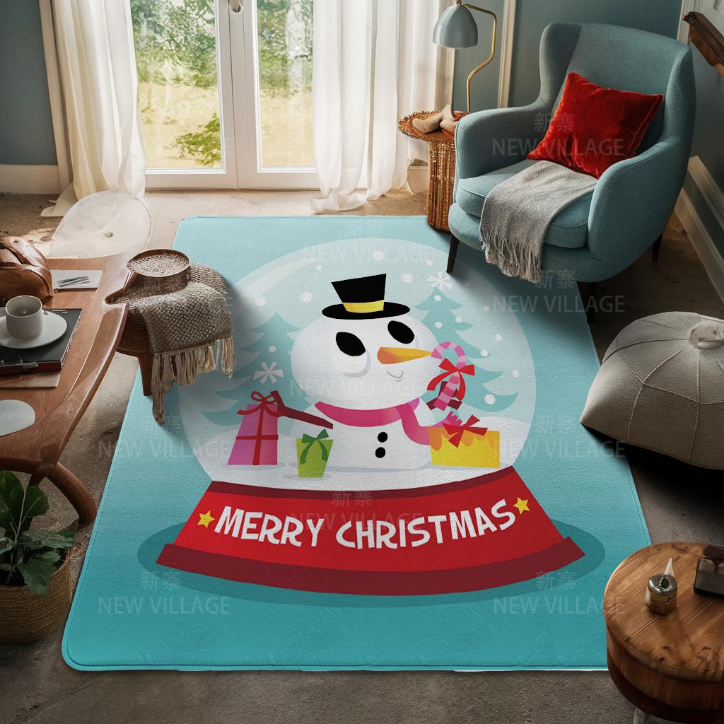 House Entrance Carpet Home Door Mat Living Room Bath Foot Bathroom Non-slip Water Absorption Rugs Bath Merry Christmas Winter