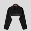 INCERUN Menn Lapel Collar Langermet Fleece Crop Topper Kåper