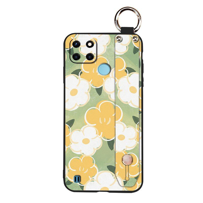 Dirt-resistant Fashion Design Phone Case For OPPO Realme C21Y/C25Y Waterproof Phone Holder Wrist Strap Kickstand Lanyard