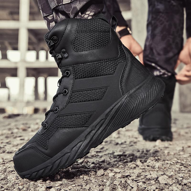 Mode Klettern Outdoor Herren Arbeits-Sicherheitsschuhe Camouflage Schuhe Outdoor Wanderschuhe Allround Stiefeletten für Herren Lässig Wasserdicht Hi