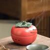 1pc Ceramic Incense Burner, Orange/Persimmon/Durian Shaped Incense Burner, Temple Sacrificial Supplies Feng Shui Accessories