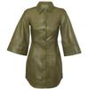 Casual Stylish Party Wear Women's Genuine Lambskin Leather Green Dress Handmade