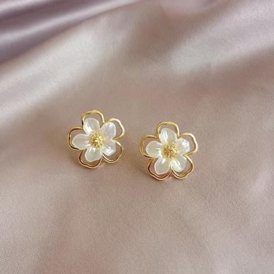 Earrings Jewelry Korea Alloy  Pearl Flower Stud Earrings For Women