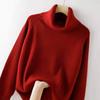Women's Turtleneck Sweater Fall Winter High Stretch Plus Size Knit Sweater Thick Pullover Knit Bottoming Shirt Knitwear Jumper