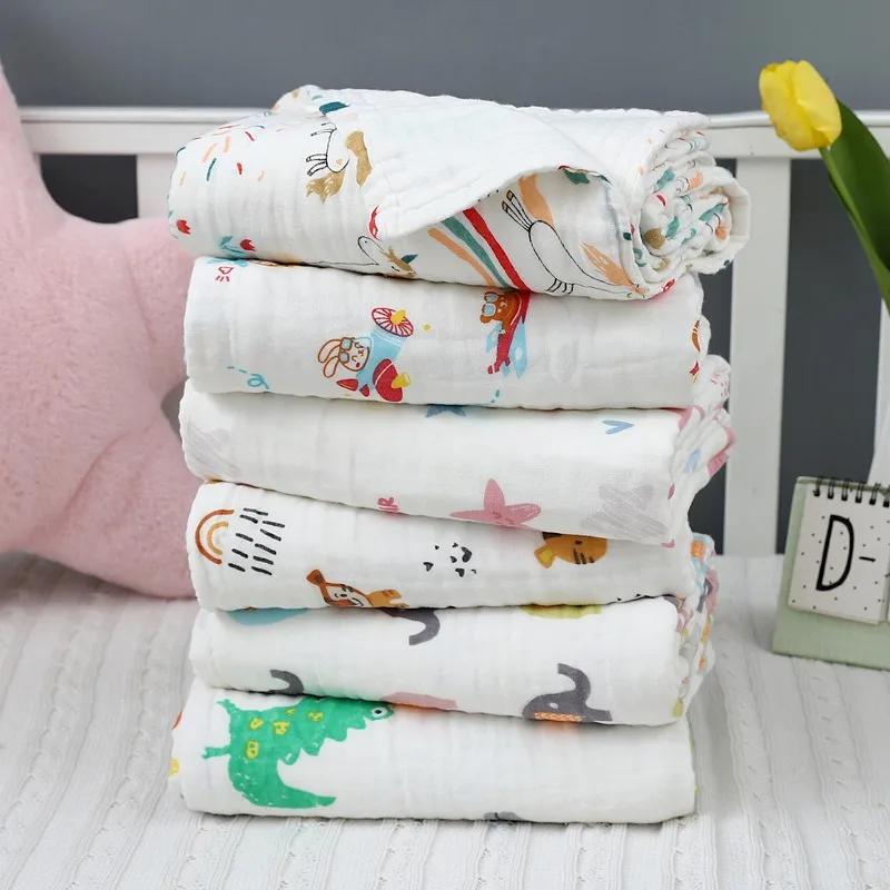 Cotton Four-Layer Gauze Bath Towel - Absorbent Kids Bathrobe Blanket Newborn Swaddle Wrap & Baby Bathing Blanket for Infants