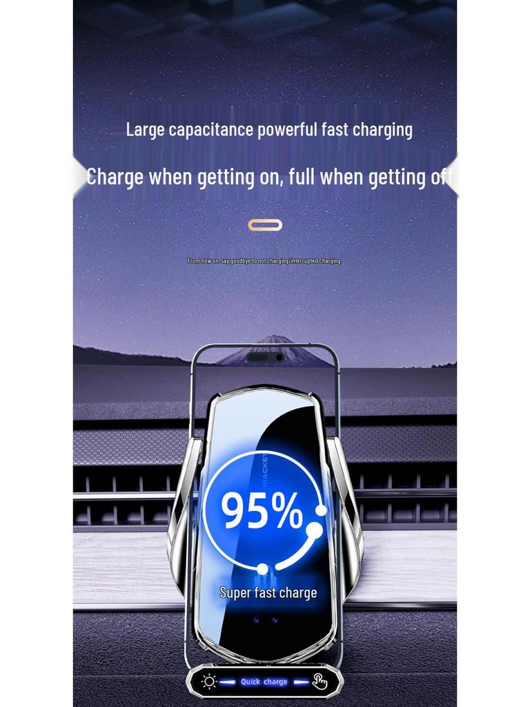 Wireless Car Phone Holder & Charger: Fast Charging with Cable, New Model