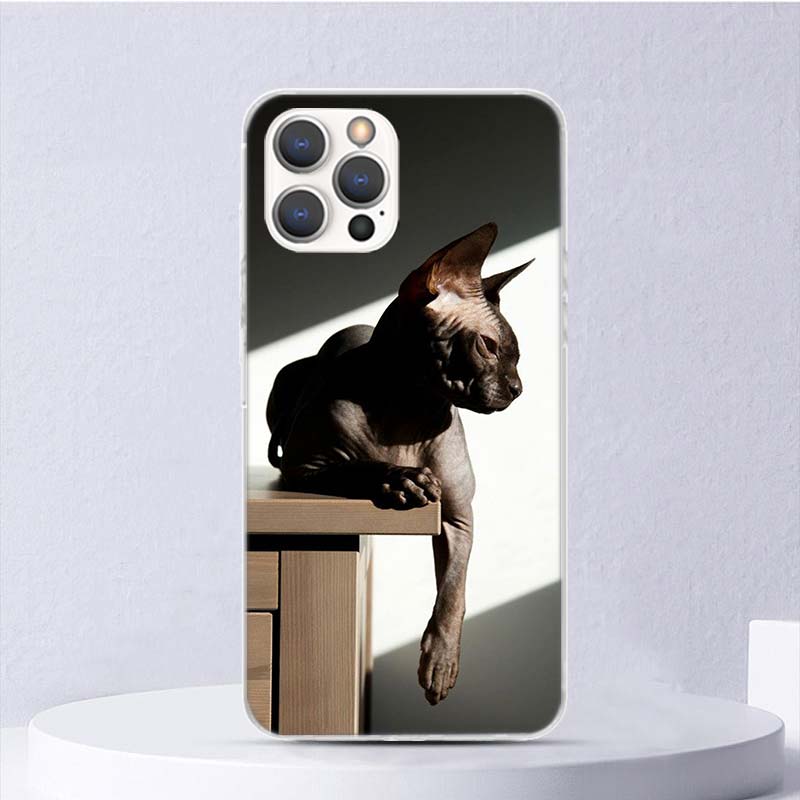 Lavaza Sphynx Sphinx Cat Soft Case For iPhone 16 17 Air 16E 15 Plus 11 12 13 Mini 14 Pro Max Phone Cover Apple 7 8 SE Coque Fund