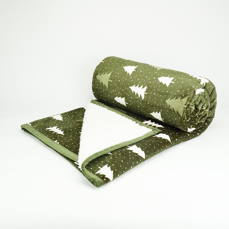 

Double Layer Flannel Blanket Solid Color Thick Blanket Office Dormitory Nap Blanket Sofa Blanket Tatami Single Blanket зелений
