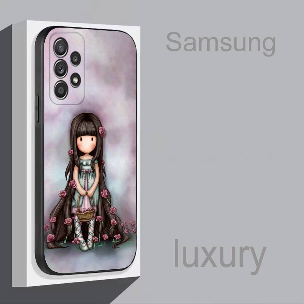 

Cute S-Santoro G-Gorjuss For Samsung S 25,24,23,22,30,21,10,9,Ultra,Plus,Lite,FE,4,5G Phone Case Black Soft Case SamsungS9Plus