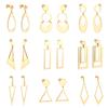 Geometric Stud Earrings Round Triangle Fringed Earrings Stainless Steel Plated 18K Gold Earrings