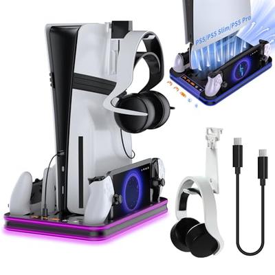 Lwuckbarrt PS5 Stand Vertical Cooling Stand for PS5/New PS5 Slim/PS5 Pro [Compatible with All PS5 Models] Features: Vertical Placement, 3-stage Automa
