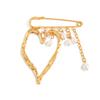 Exaggerated French Lava Heart Brooch with Pearl Tassel Chain