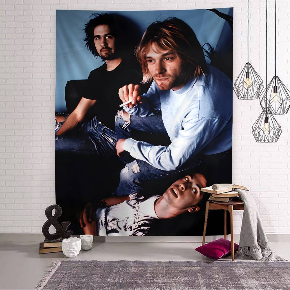 

Nirvana Band Magazine Chart Tapestry Bohemian Wall Tapestries Mandala Wall Art Decor 74x94cm(29x37in)