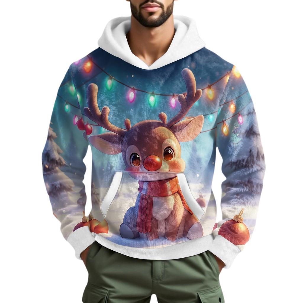 Men's Leisure Fashion Half Zipper Hooded Hood Long Sleeves Hoodie